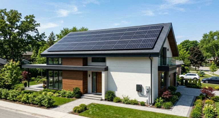 Modern home with rooftop solar panels illustrating how to choose the right solar panel for your home in 2026.